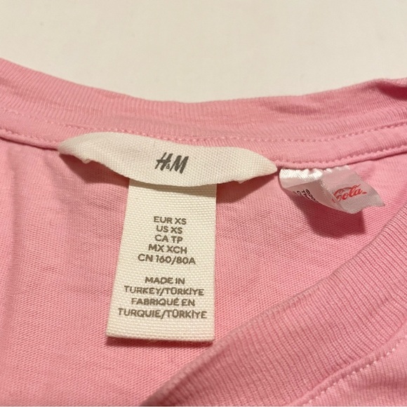 H&M Coke Coca Cola Pink T-Shirt Women’s Size XS - Picture 4 of 16